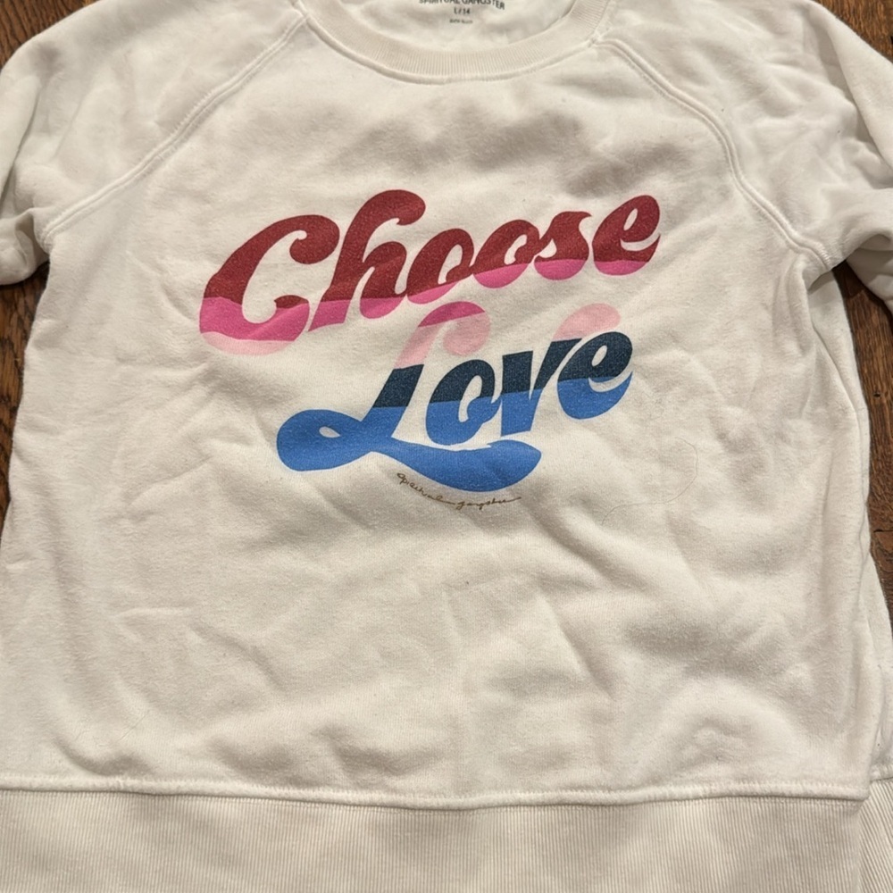 Spiritual Gangster Girl’s White Choose Love Long Sleeve Size 14 - Picture 2 of 5